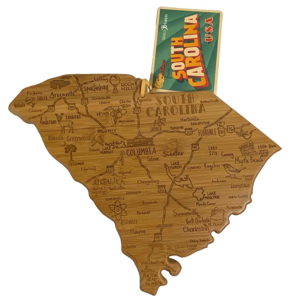 NWT Totally Bamboo Bamboo State Shaped Cutting & Serving‎ Board South Carolina